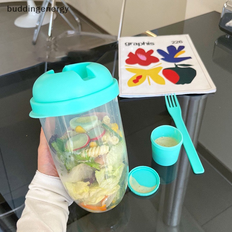 {BUDDI} Bộ Cốc Đựng Salad Tươi Đi Kèm Với Nĩa Đựng Nước Sốt Nhỏ Gọn {BUDDI}