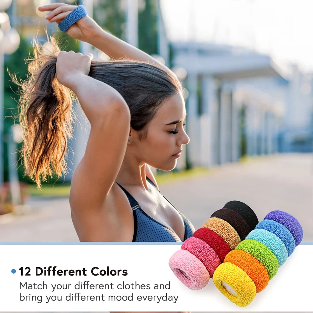 Set 12 Dây Buộc Tóc Co Giãn Nhiều Màu Sắc Thời Trang Cho Nữ