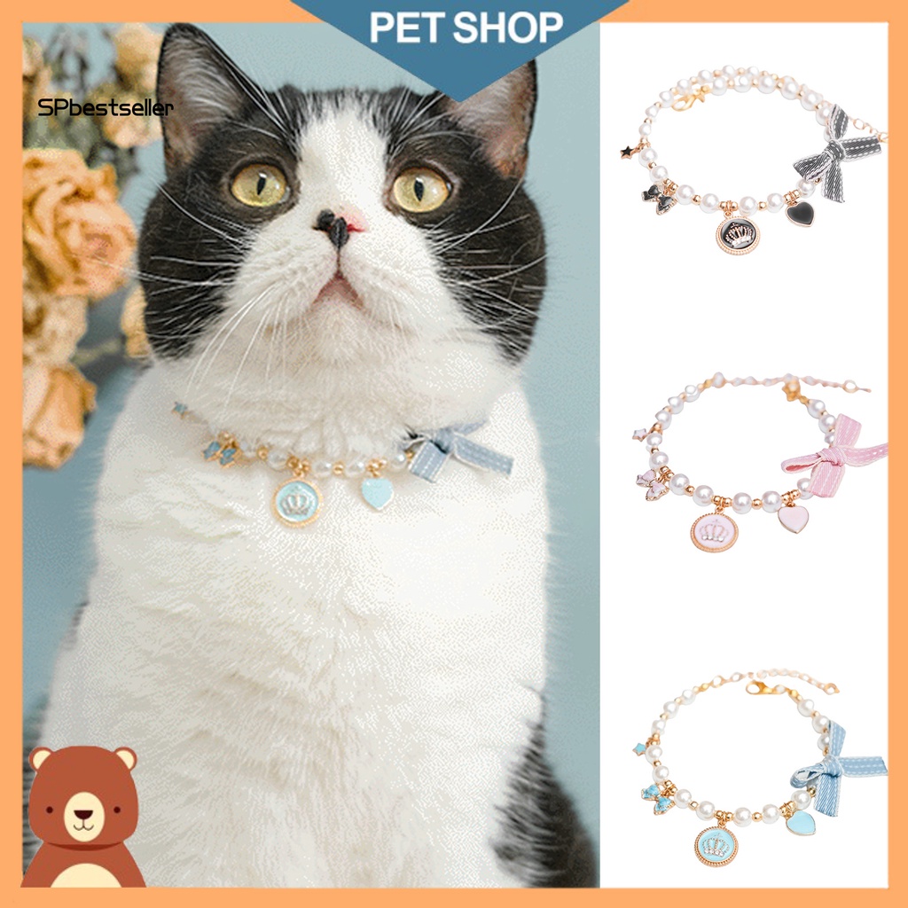 Vòng Cổ Ngọc Trai Bằng Nhựa Màu Sắc Tươi Sáng Cho Mèo Cưng
