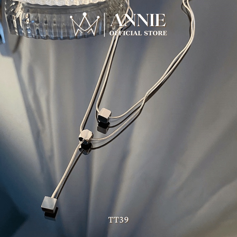 Dây chuyền nữ sợi đôi titan không đen gỉ phụ kiện trang sức unisex Annie TT39