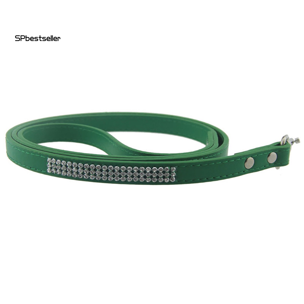 Dây Dắt Thú Cưng Đi Dạo Chất Liệu Giả Da Đính Đá Kích Thước 115cm