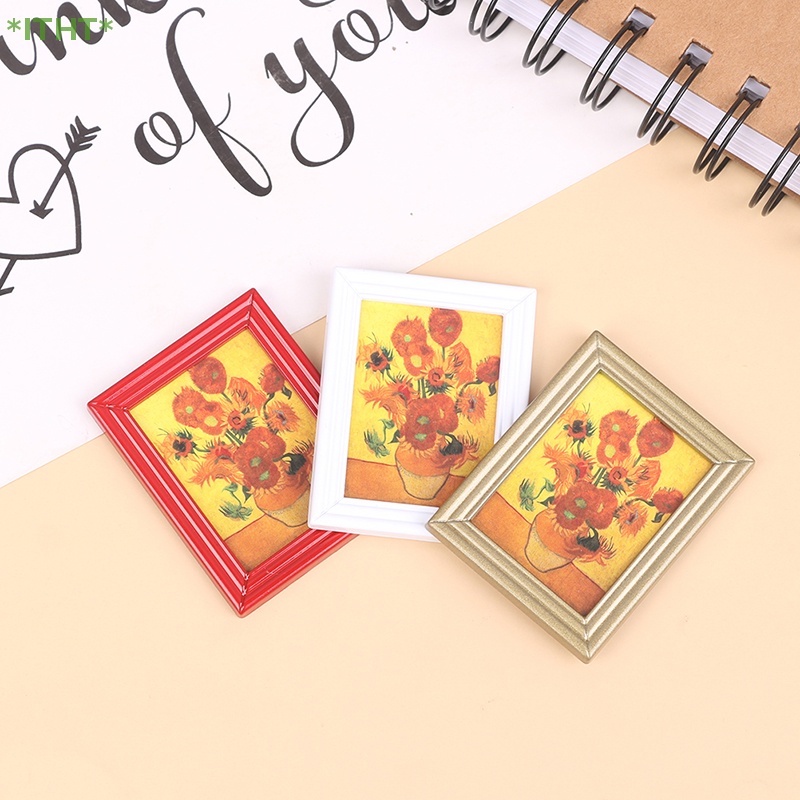 1 Bức Tranh Ảnh Hoa Hướng Dương Trang Trí Nhà Búp Bê 1 / 12 Mới