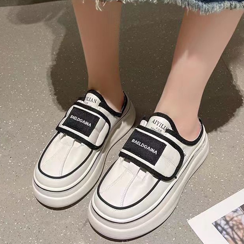 Ielgy Dép Bít Mũi Bán Nguyệt Khóa Dán Dày Dặn Cho Người Lười