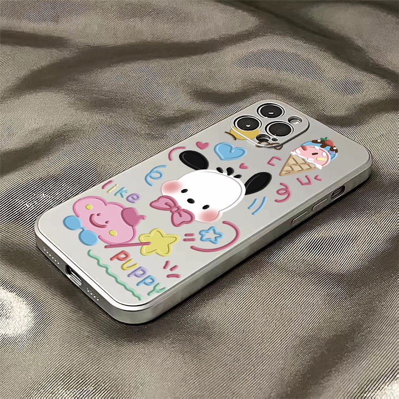 Ốp Điện Thoại Silicon TPU Mềm Mạ Điện Hình Cún Dễ Thương Chống Sốc Cho IPhone 14 13 12 11 Pro XS Max XR X 8 + 7 6S Plus