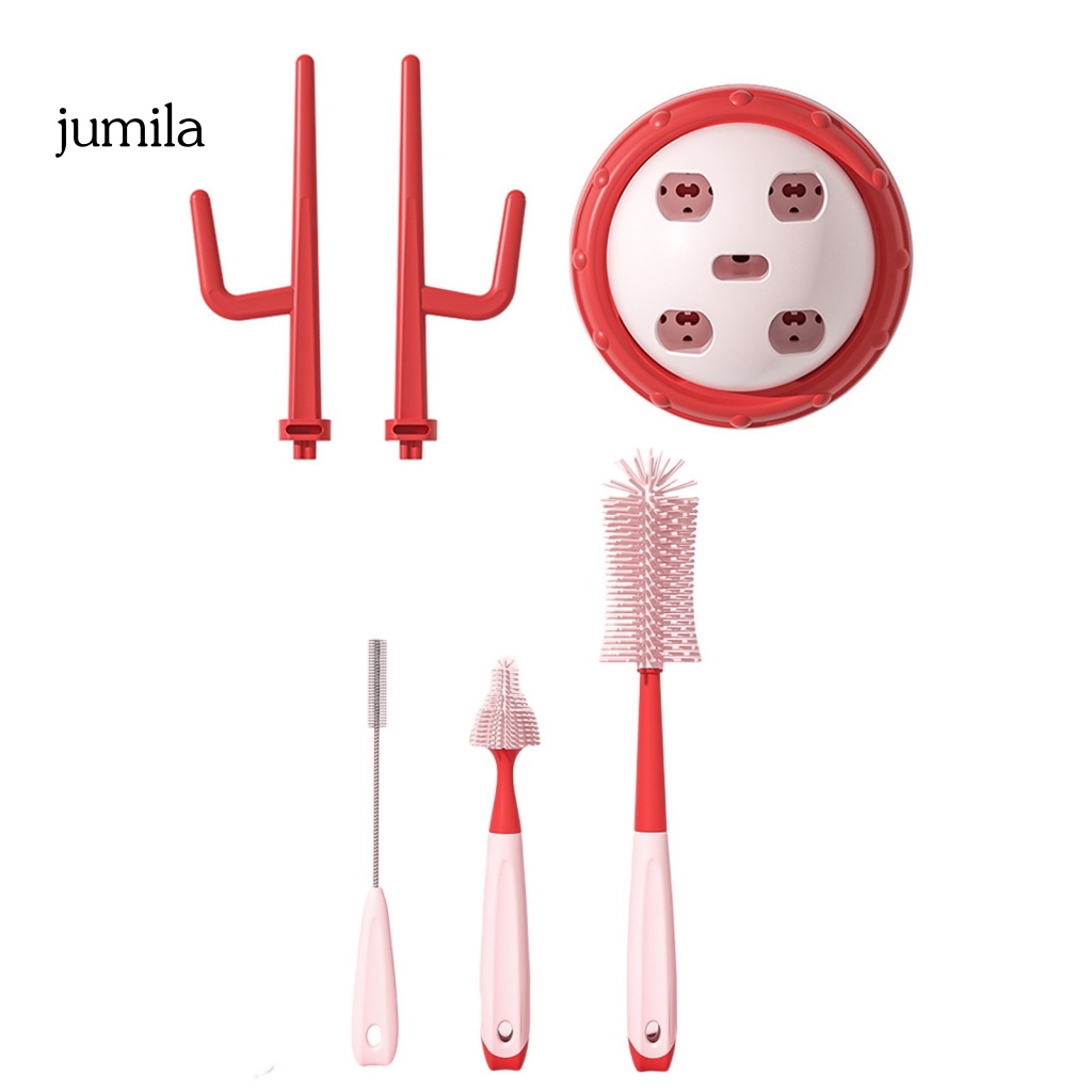 1 Bộ Cọ Vệ Sinh Bình Sữa Em Bé Bằng Silicone Cán Dài Tiện Lợi