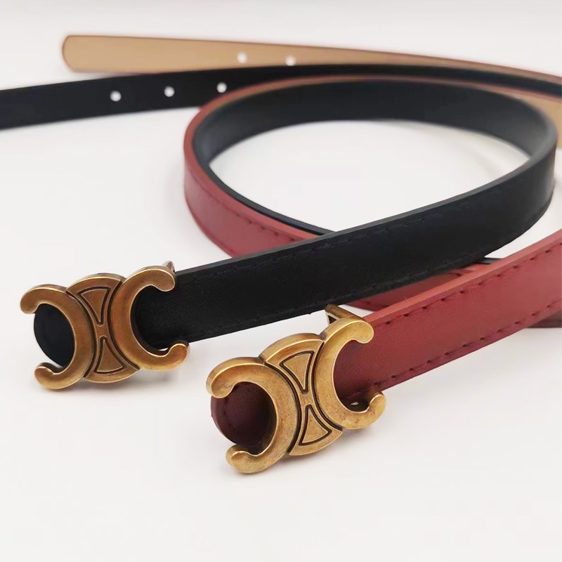 Thắt Lưng Da PU Bản Nhỏ Khóa Kim Loại Phong Cách Vintage Thời Trang Cho Nữ