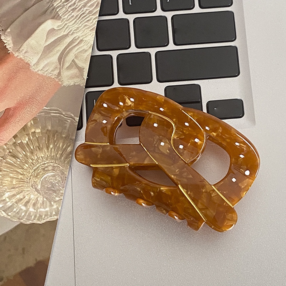 Kẹp Tóc Càng Cua Hình Bánh Mì Màu Nâu Phong Cách Retro Sáng Tạo Dành Cho Nữ