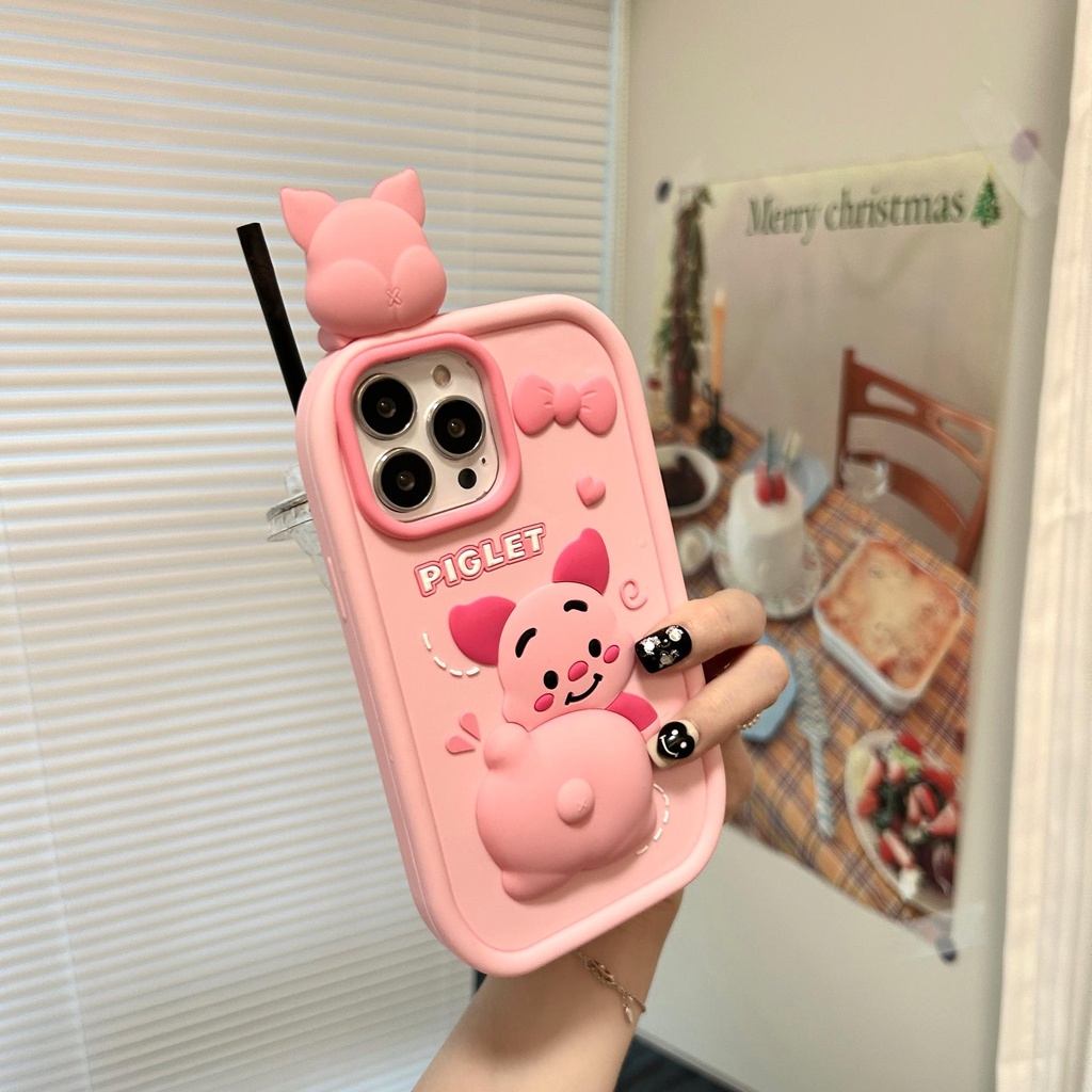 Ốp Điện Thoại Tpu Silicon Mềm Chống Sốc In Hình Heo Pijie 3D Dễ Thương Cho iPhone 14 13 12 11 PRO MAX