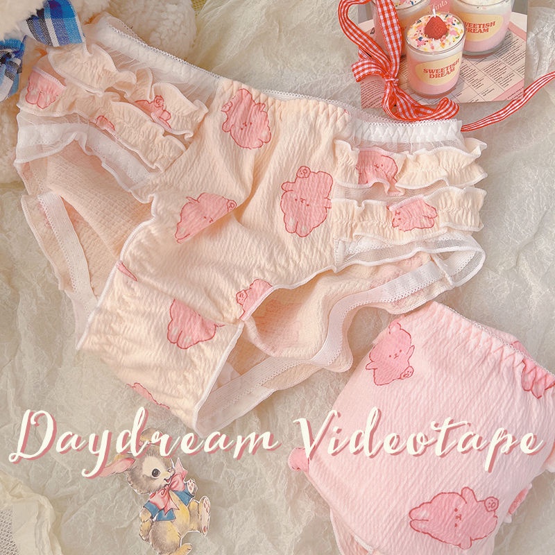 Quần Lót Đáy Cotton Mềm Mại Thoải Mái Họa Tiết Thỏ Hoạt Hình Nhật Bản Đáng Yêu Cho Bé Gái