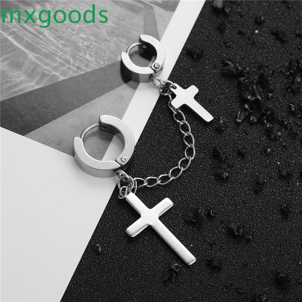 Khuyên Tai Dạng Kẹp Vành Tai Bằng Thép Titan Không Xỏ Lỗ Hình Thánh Giá Phong Cách Vintage Thời Trang Cho Nam Và Nữ