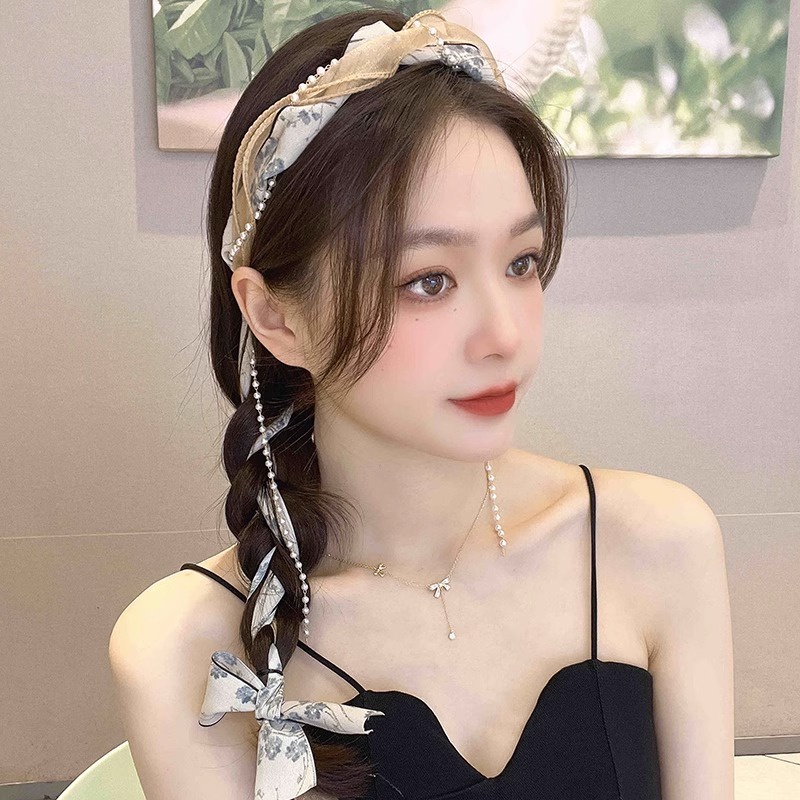 Dây Cột Tóc Đính Ngọc Trai Phong Cách Hàn Quốc