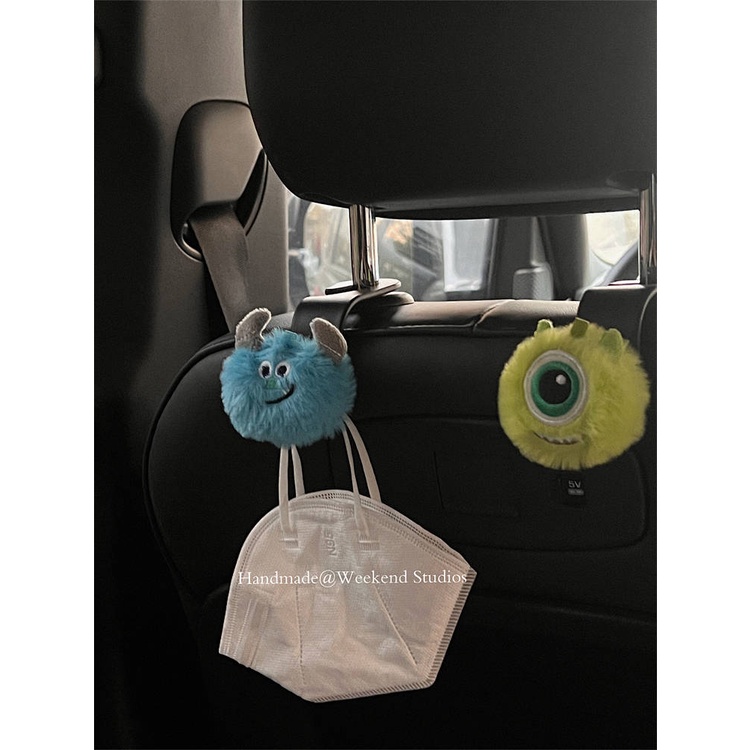 Big Eye Hair Monster Car Seat Small Hook Multifunctional Chair Back Storage Car Supplies Cute Car Interior Ornaments GUtD