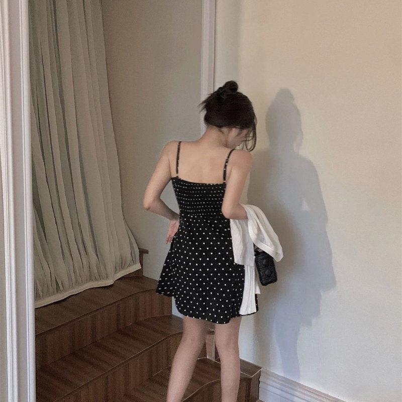 COZOK Đầm Sát Nách Họa Tiết Chấm Bi Thời Trang Quyến Rũ Cho Nữ