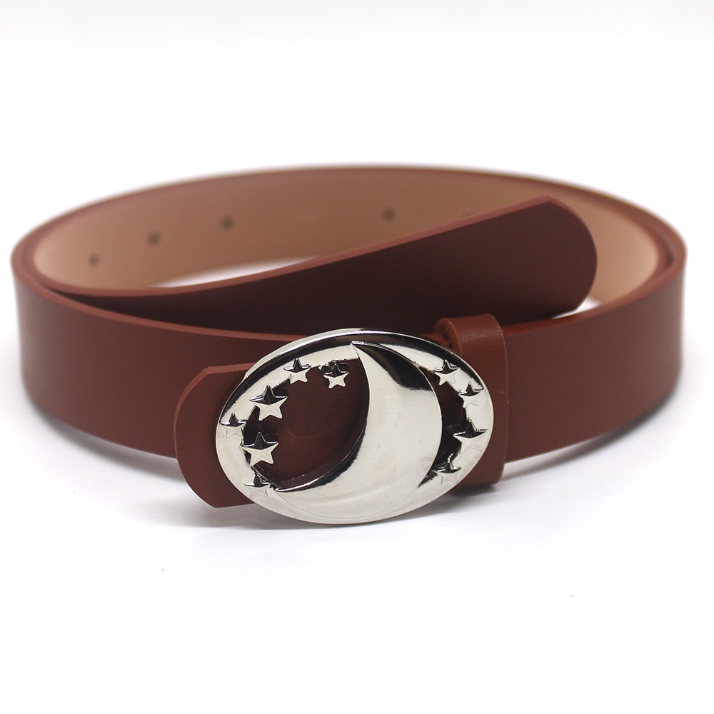 Thắt Lưng Da Zhongxing Khóa Cài Mặt Trăng Thời Trang Cá Tính