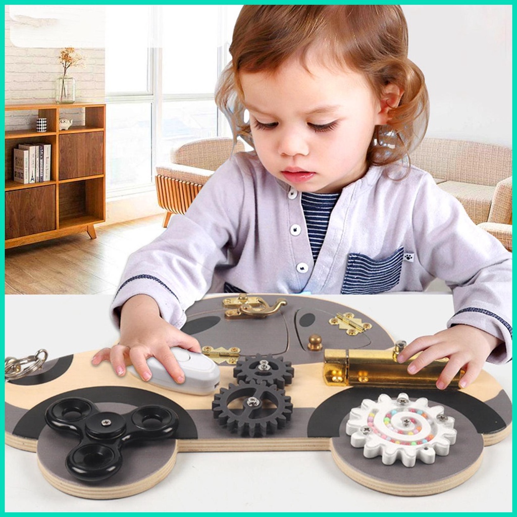 Đồ Chơi Xe Busy-Board Xếp Hình Giáo Dục Montessori DIY Cho Trẻ Em Montessori