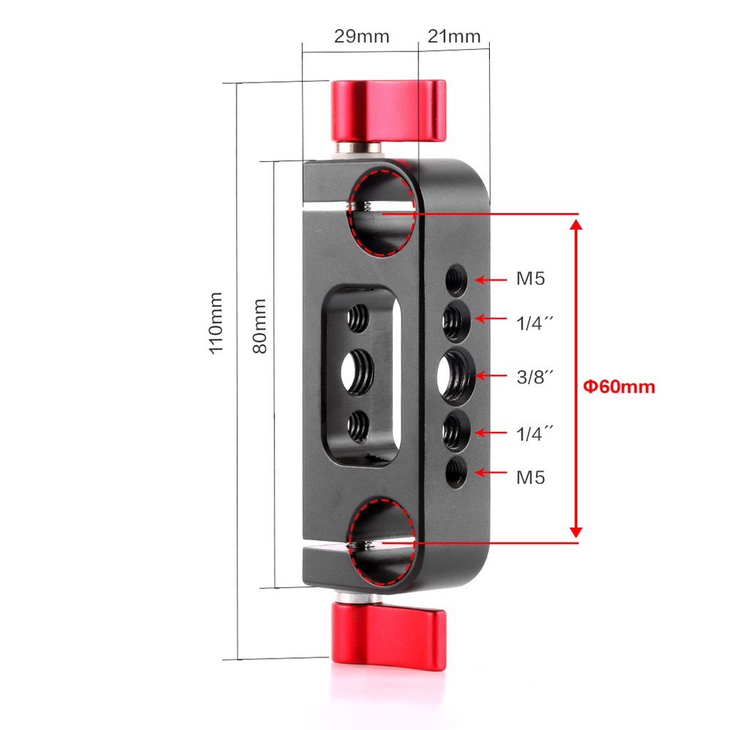 Feicho Thanh Trượt Kép 15mm Ốc Vít 1 / 4 "- 20 Chuyên Dụng Cho Máy Ảnh DSLR