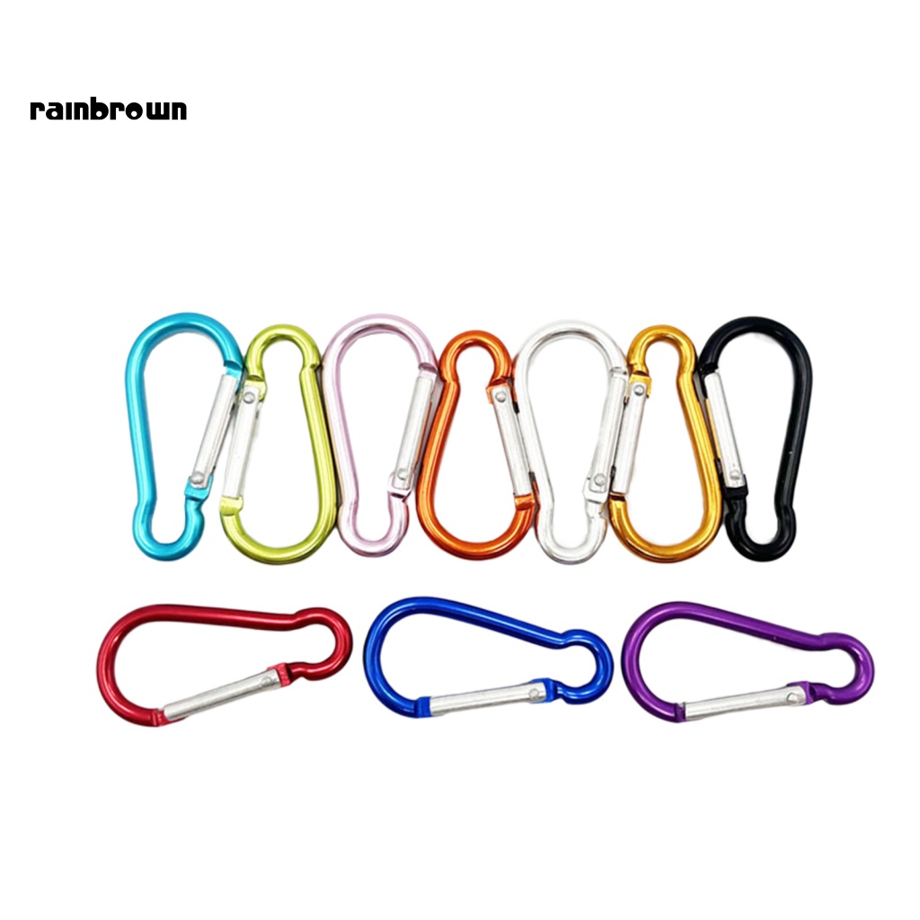 Bộ 10 Móc Khóa Carabiner Bằng Hợp Kim Nhôm Chịu Tải Mạnh