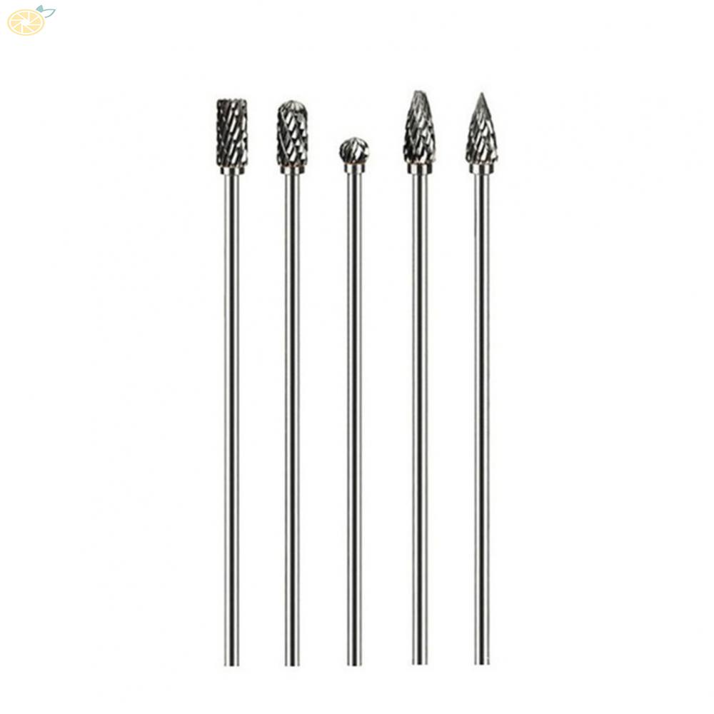 【VARSTR】Double Cut Solid Carbide Rotary Burrs Set 5pcs 100mm Long for Precision Grinding