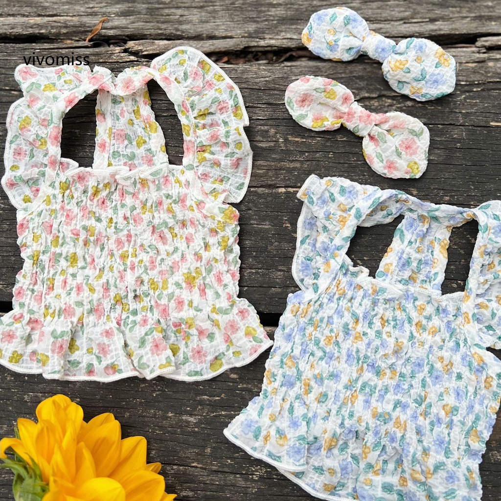 Áo Hai Lớp Thoáng Khí In Họa Tiết Hoa Dễ Thương Dùng Làm Đạo Cụ Chụp Ảnh Cho Thú Cưng