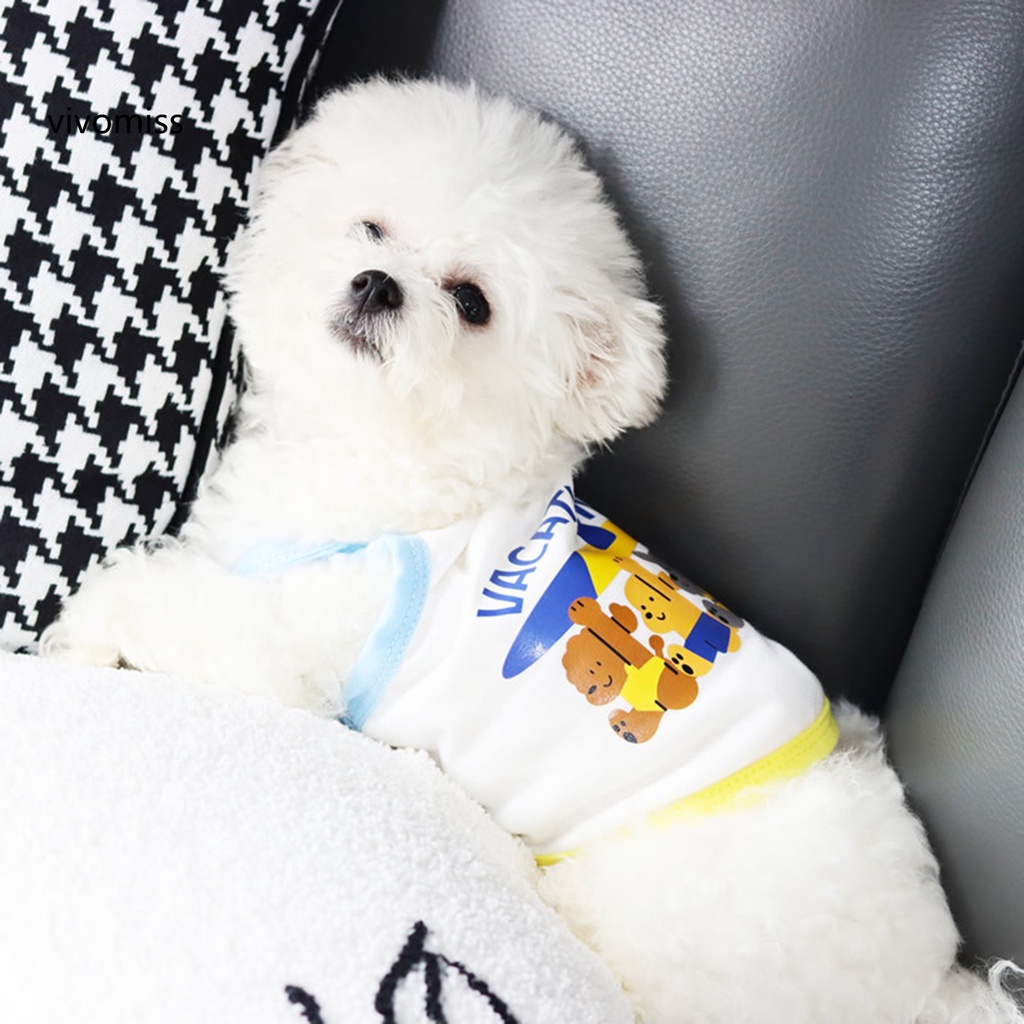 Áo Thun Cotton In Họa Tiết Hoạt Hình Thời Trang Mùa Hè Xinh Xắn Cho Thú Cưng