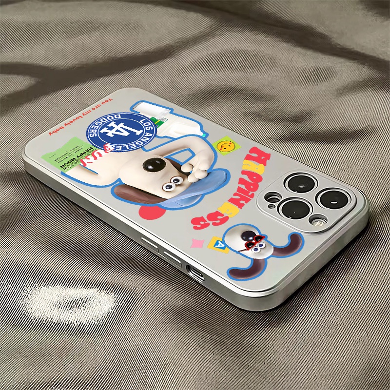 Ốp Điện Thoại TPU Silicone Mềm Mạ Điện Chống Sốc In Hình Chú Cún Cho IPhone 14 13 12 11 Pro XS Max XR X 8 + 7 6S Plus