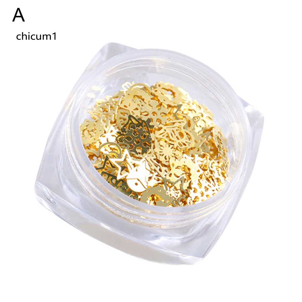 1 Hộp Phụ Kiện Trang Trí Móng Tay 3D Nhiều Màu Sắc Phong Cách Giáng Sinh