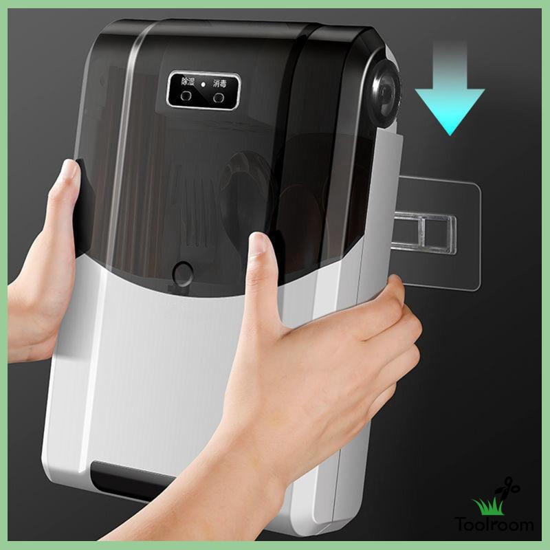 Ống Đựng Muỗng Đũa Khử Trùng Màu Đen Có Nắp Đậy Tiện Dụng