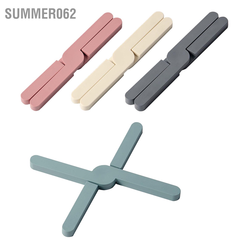 Summer062 Thảm Trivet Có Thể Gập Lại  Chống Trượt Thiết Kế Chữ Thập Giá Đỡ Chảo Lẩu TPR Chịu Nhiệt Cho Nhà Bếp