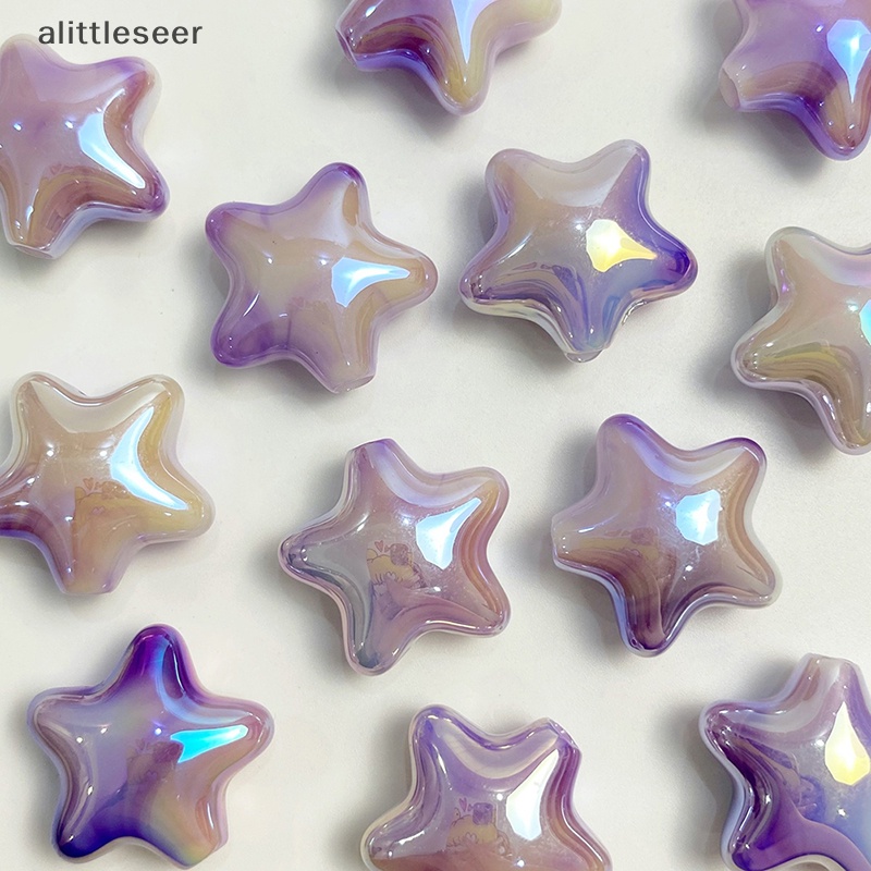 Set 10 Hạt Acrylic Hình Ngôi Sao Năm Cánh Lấp Lánh Nhiều Màu Sắc Dễ Thương Dùng Trang Trí Vòng Tay
