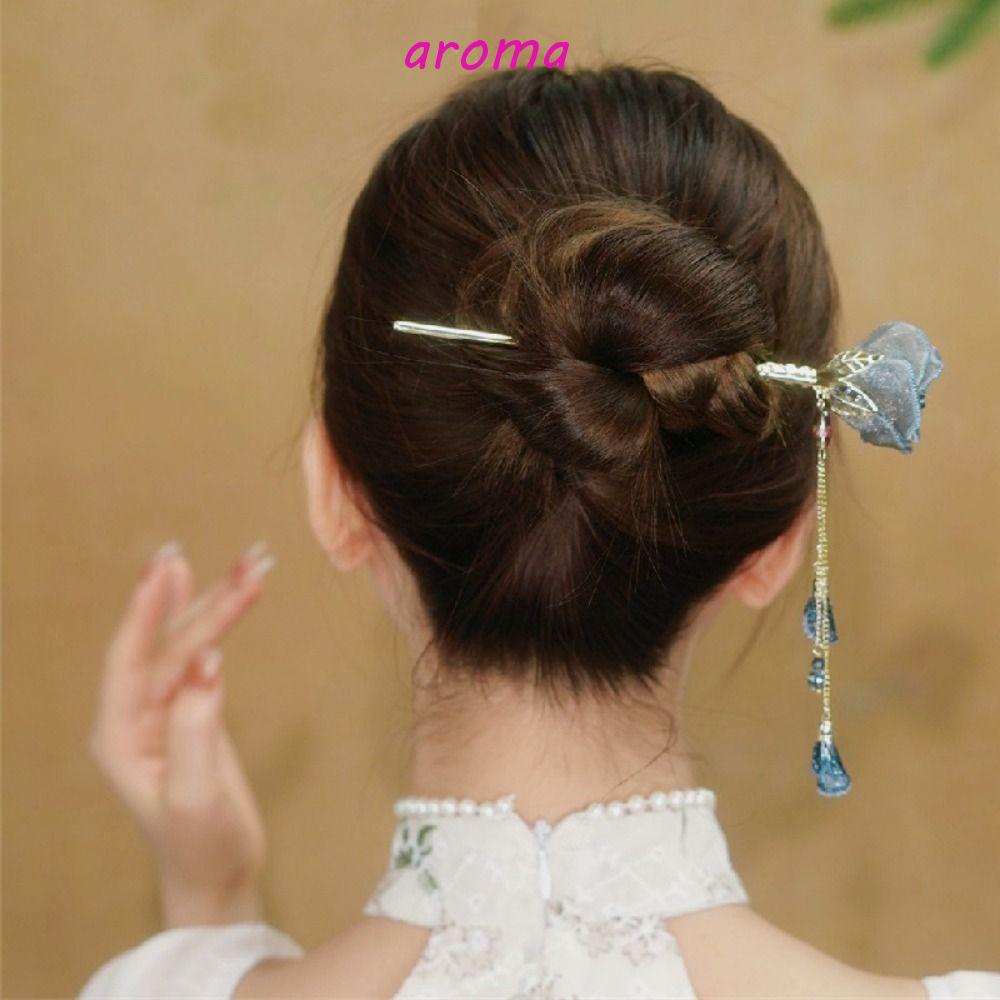 Trâm Cài Tóc Bằng Đồng Hình Hoa Hồng Phong Cách Trung Hoa Cổ Điển