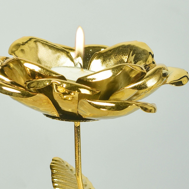 Giá Đỡ Nến Bằng Kim Loại Mạ Sắt Hình Hoa Sen Phong Cách Bắc Âu