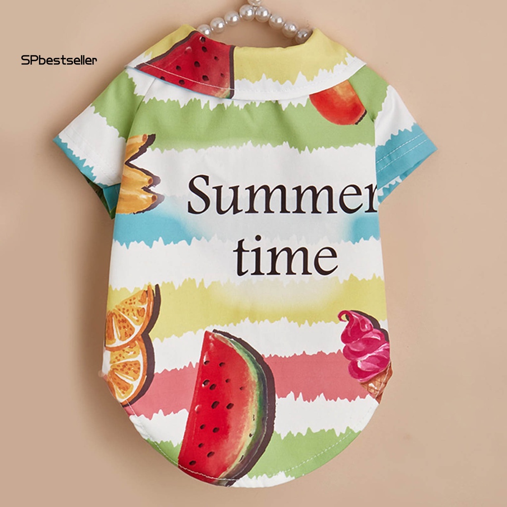 Áo Sơ Mi Tay Ngắn Họa Tiết Hoa Thời Trang Mùa Hè Xinh Xắn Cho Thú Cưng