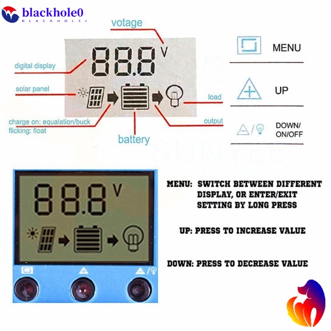 Bộ Điều Khiển Sạc Năng Lượng Mặt Trời 10a 20a 30a 40a 50a 60a 70a 80a 90a 100a
