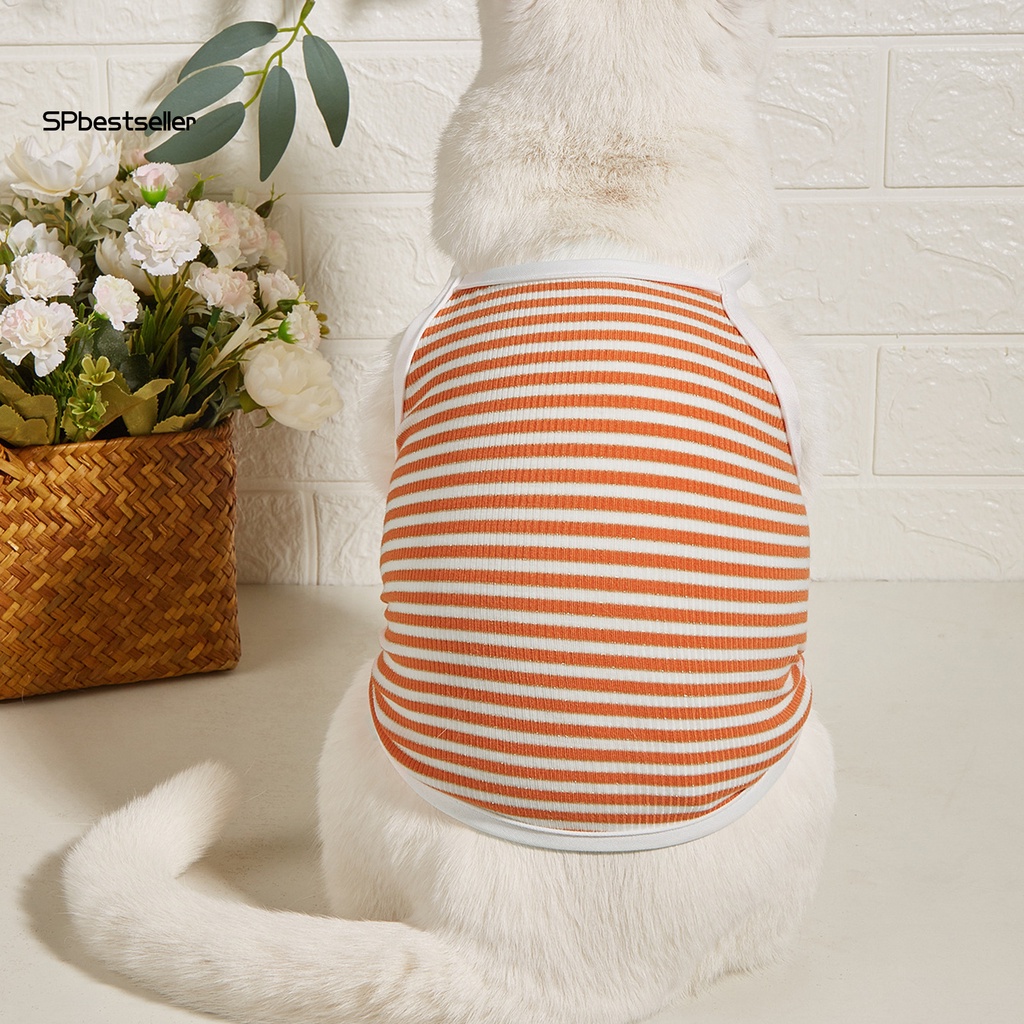 Áo Len Cotton Họa Tiết Sọc Kèm Dây Dắt Cho Thú Cưng Đi Dạo