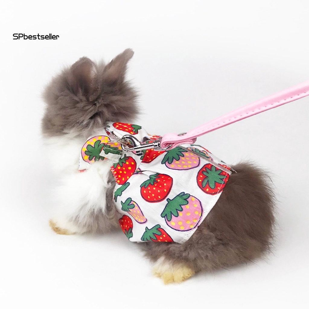 Spbestsellwr Bộ Đầm Sát Nách Thoáng Khí Kèm Dây Dắt Dành Cho Thú Cưng Thỏ Nhỏ