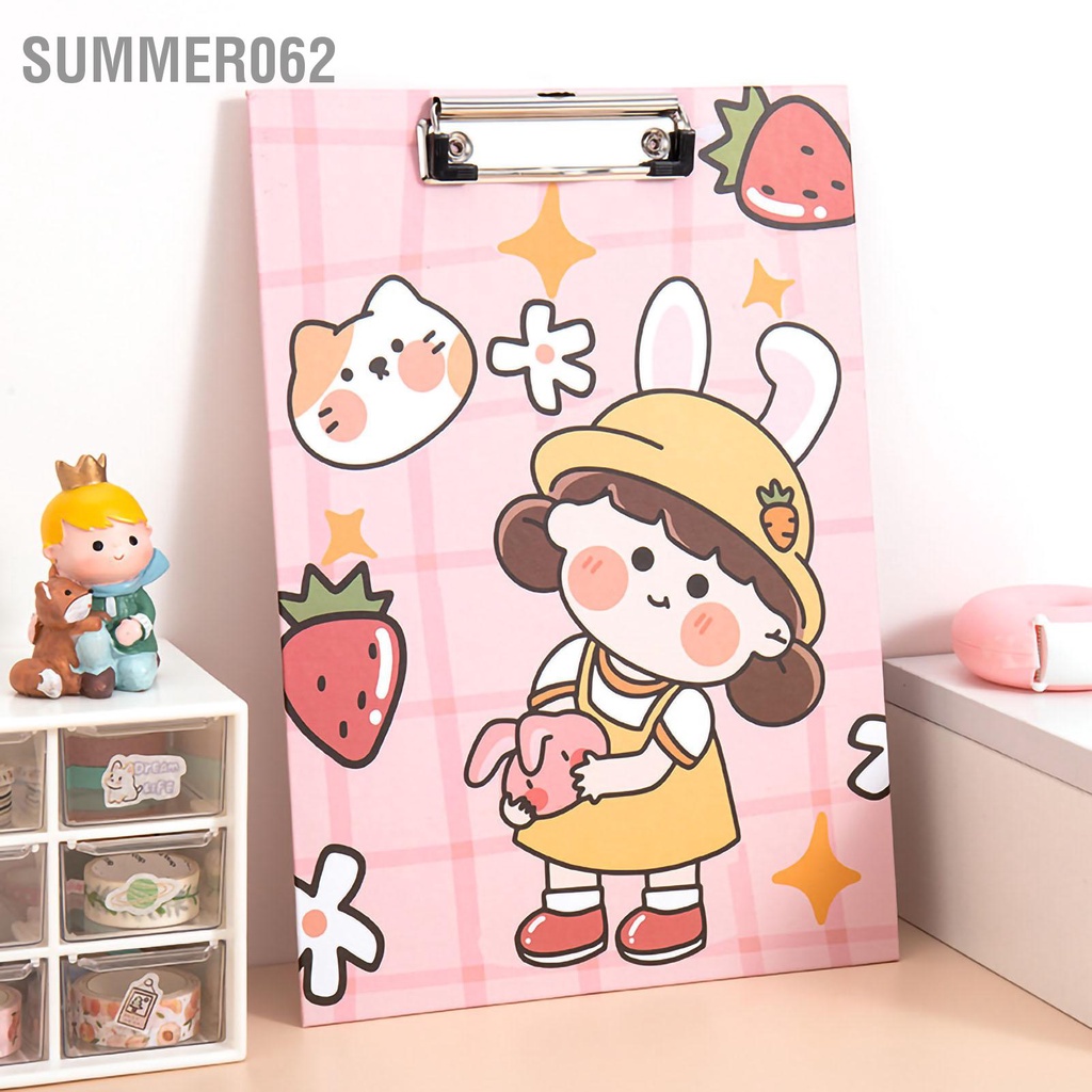 Summer062 Kẹp Ban Dày Lưng Tấm Móc Lỗ Hoạt Hình Đáng Yêu Bảng Nhựa Kim Loại Văn Phòng Phẩm Quà Tặng