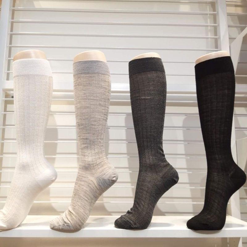 [F &amp; X] Vớ Múa Ba Lê Dài Đến Đầu Gối Mỏng Màu Đen Xám Phong Cách Hàn Quốc Dành Cho Nữ