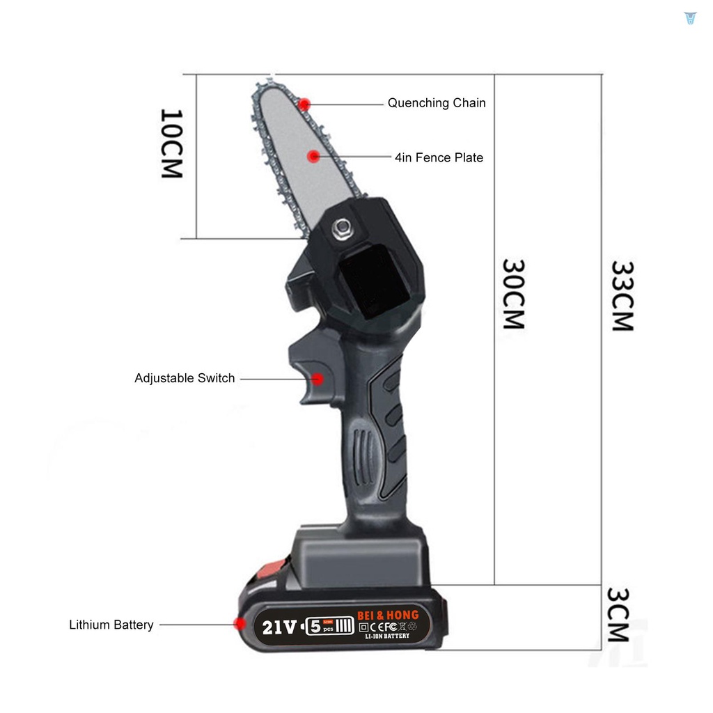 Cưa Điện Mini 4in 550W Không Dây Cầm Tay Một Cánh Có Thể Sạc Lại Dùng Để Làm Vườn