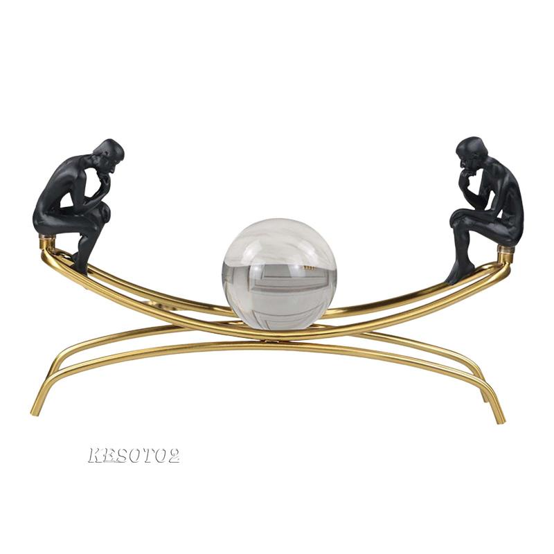 [Kesoto2] Giá Đỡ Kim Loại Trang Trí Tượng Người Suy Nghĩ Trừu Tượng Cho Kệ Sách Cho