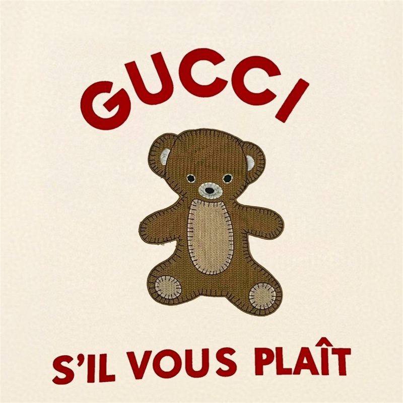 G-u &amp; c / Áo Thun Tay Ngắn In Hình Gấu Bông Độc Quyền