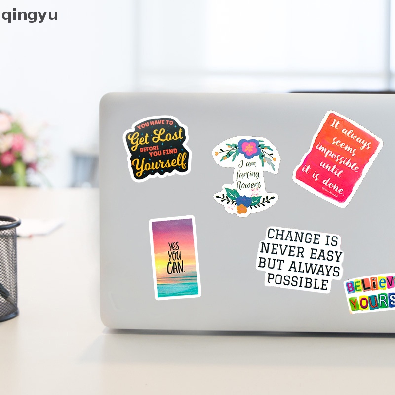 Set 100 Miếng Dán Chữ Tiếng Anh Trang Trí Ván Trượt / Guitar / Laptop