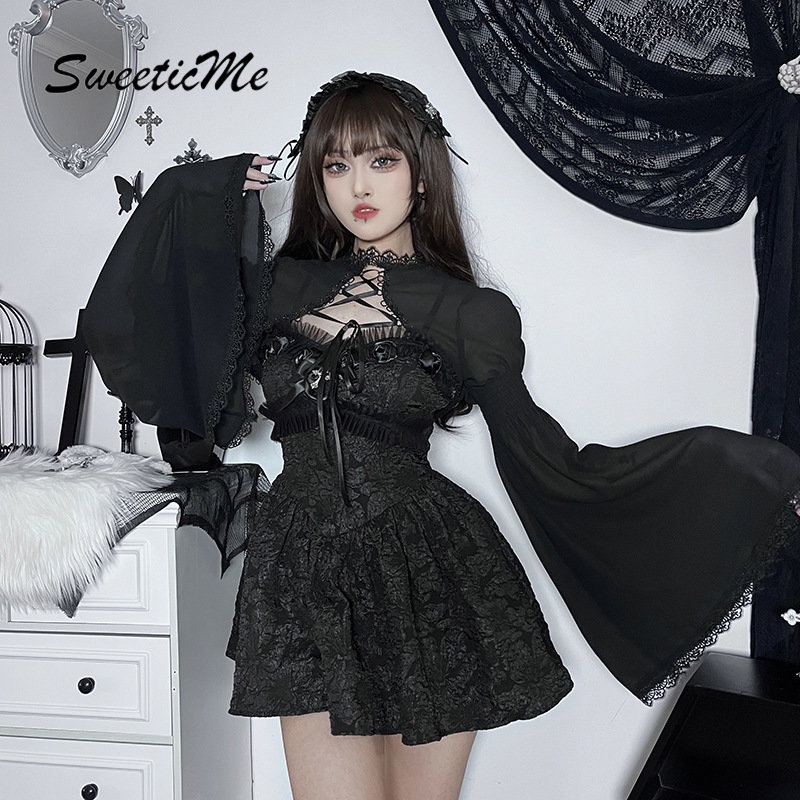 Áo Cardigan SweeticMe Màu Trơn Tay Loe Dễ Phối Đồ Thời Trang Mới 2023 Cho Nữ