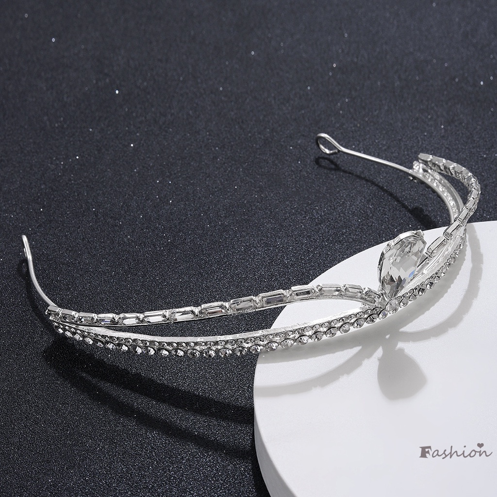 Băng Đô Cài Tóc Hình Vương Miện Đính Đá Lấp Lánh Cho Cô Dâu