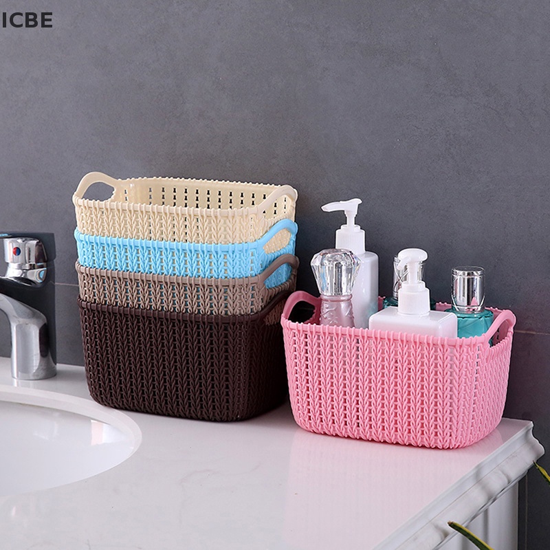 Giỏ Đan Bằng Nhựa Thiết Kế Đục Lỗ Để Đựng Đồ Tiện Dụng