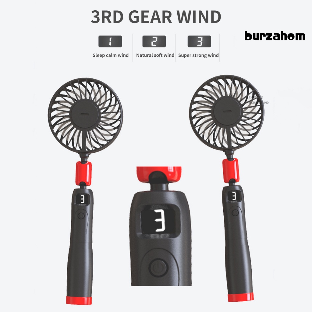 Quạt Làm Mát Đeo Cổ 2 Trong 1 Có Thể Tháo Rời Màn Hình Kỹ Thuật Số Tiện Dụng