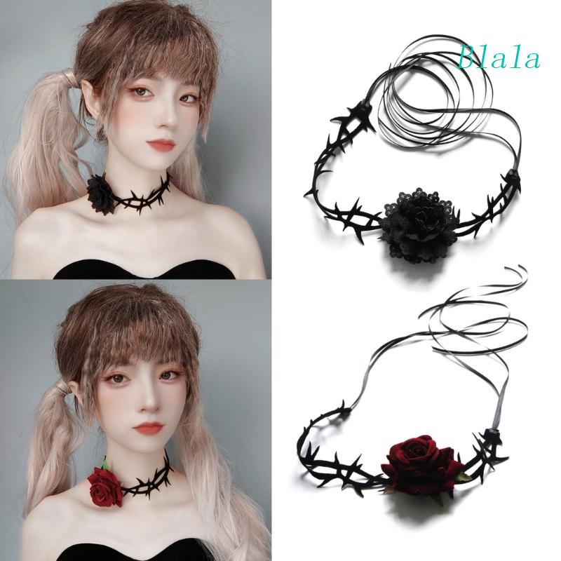 Vòng Cổ Choker Mặt Hoa Hồng Thời Trang Cho Nữ