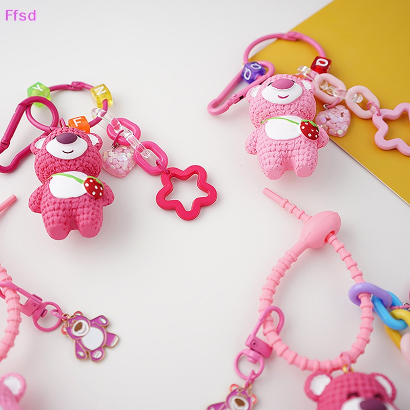 {Ffsd} Móc Khóa Hình Gấu Dâu Tây Hoạt Hình Đáng Yêu Cho Nữ * Hàng Bán Chạy