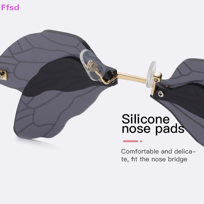 1 Kính Mát Không Gọng Hình Chuồn Chuồn Nhiều Màu Sắc Thời Trang Cho Nữ