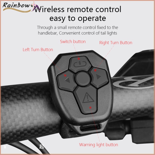 Đèn Led Tín Hiệu Không Dây Sạc Usb Gắn Đuôi Xe Đạp Leo Núi