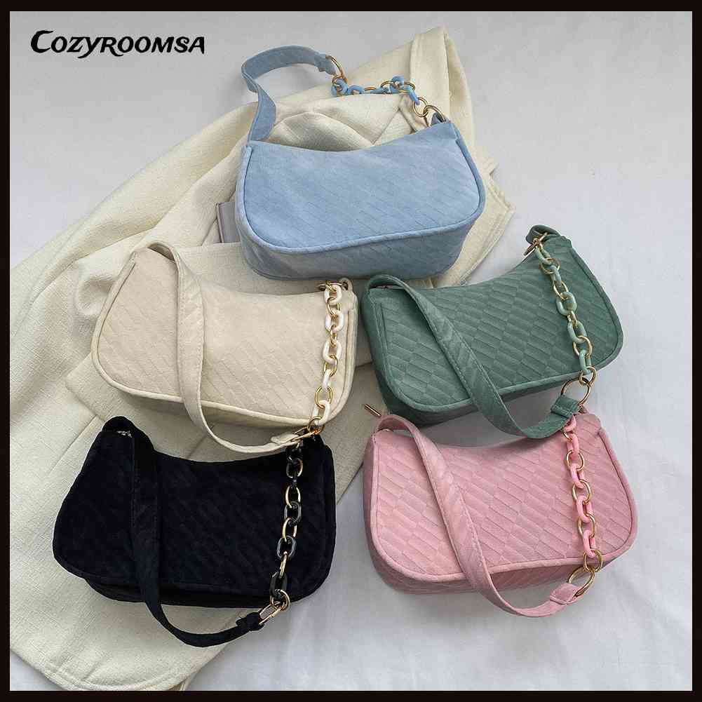 Túi Đeo Dưới Cánh Tay Bằng Vải Mềm Thoáng Khí Có Khóa Kéo Thời Trang Cho Nữ